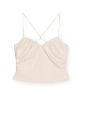 Zara Cream Spaghetti-Strap Draped Front Camisole. Size M. NEW Like New